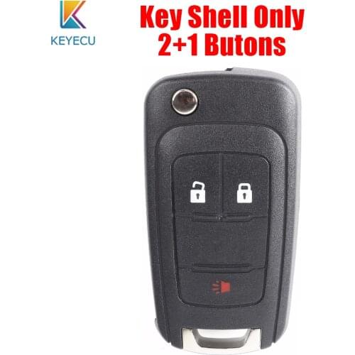Keyecu Replacement Remote Key Shell Case 2+1 Buttons for Chevrolet Equinox Sonic Orlando 2010 2011 2012 2013 2014 2015 2016 2017