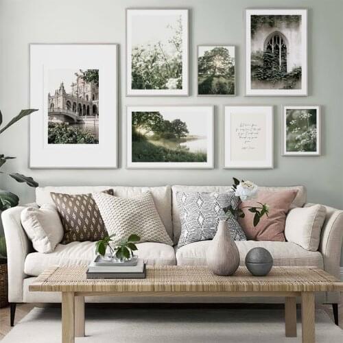 Cow Parsley Castle Window Sun Tree Misty Lake Nordic Poster Wall Art Prints Canvas Painting Decoration Pictures For Living Room