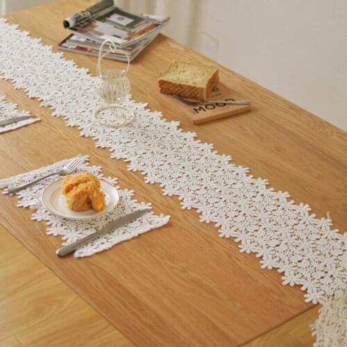 Lace table runner for Chirstmas party wedding Decor crafts cotton Table RunnerTable Cover Coffee Bed Runners