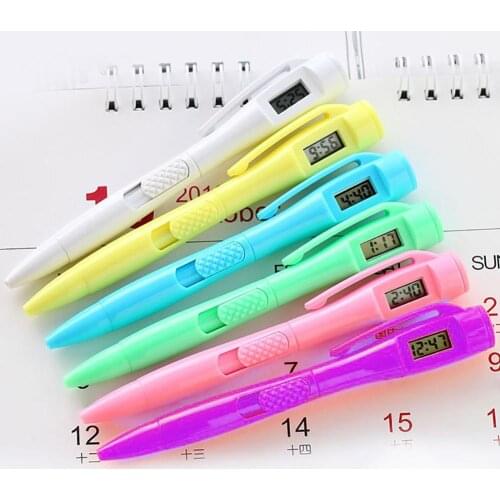 Hot Sell Electronic Digital Watch Ballpoint Pen Student Exam Pen School Stationary Gift
