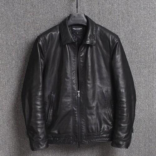 2020 New Genuine Leather Jacket Men Autumn Winter Sheepskin Coat Real Leather Jackets Short Chaqueta Cuero Hombre 16301833M01-24