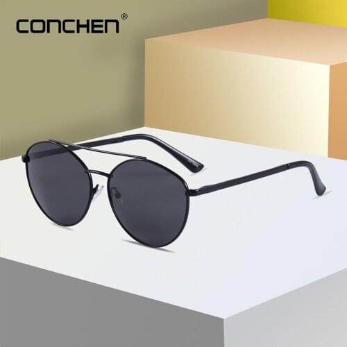 CONCHEN Polarized Retro Pilot Sunglasses For Men Alloy Frame UV400 Driving Sun Glasses Outdoor Fishing