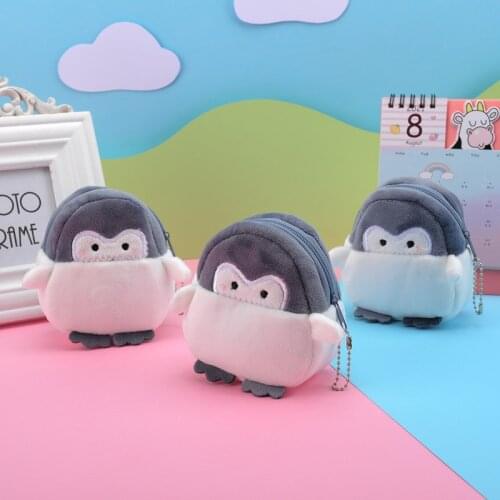 New kawaii cartoon little penguin girl coin purse children coin purse ladies cute mini coin purse pouch girl cable earphone bag