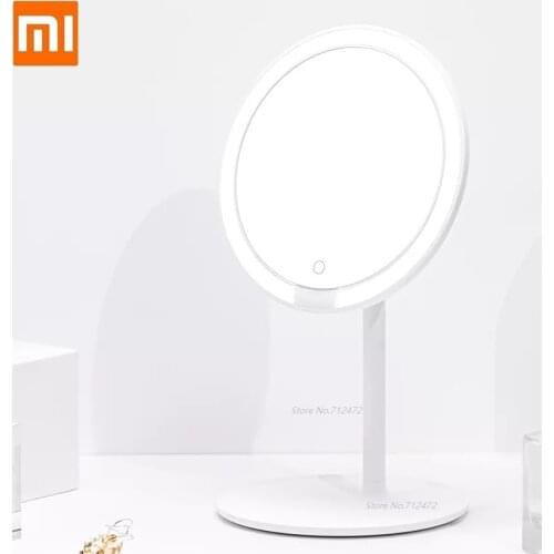 New Xiaomi mijia Portable LED Makeup Mirror Brightness Adjustable three-level fill light Cordless HD Make up