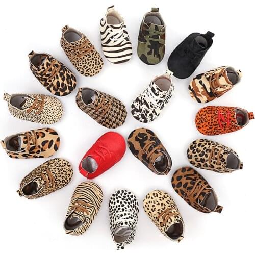 0-24M Baby Boys Girls Genuine Leather Shoes Baby Girls Soft Leopard Shoes Horse Hair Boys First walkers Baby moccasins Shoes
