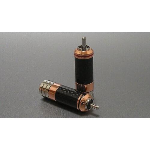 P-011 Hashimoto RCA plug a set of four spot warm thick thick density high hard quality Rose gold shell carbon shock absorbers