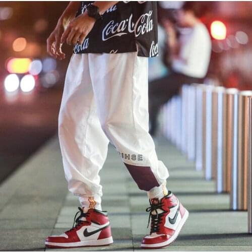 Casual personality fashion mens thin pants summer harem pant men feet trousers pantalones hombre cargo pantalon homme white