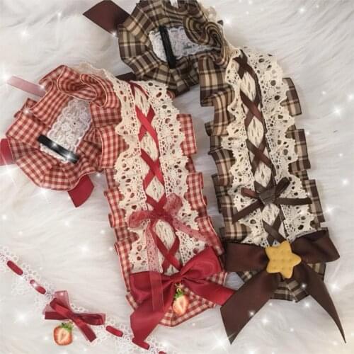 Hand Made Headdress Lolita Hair Band Coffee Color Chocolate Dessert Hair Accessories Strawberry Lolita kc soft Girl Small Things