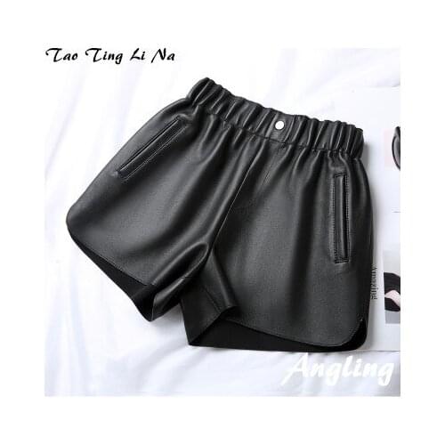 Top brand New Fashion 2020 Genuine Real Sheep Leather Shorts J2 high quality