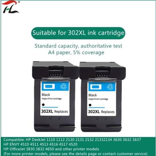 Compatible 302XL ink cartridge for HP 302 XL for hp302 For HP Deskjet 2130 2135 1110 3630 3632 Officejet 3830 3834 4650