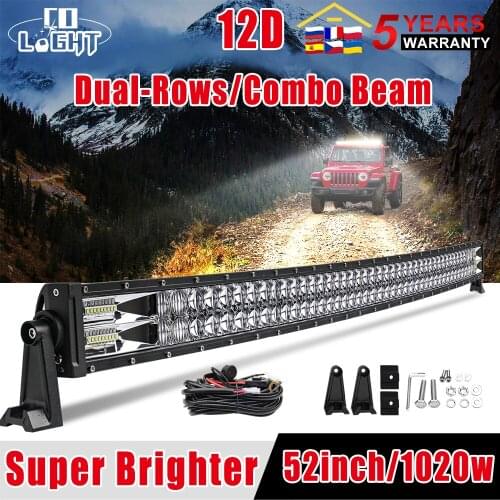 CO LIGHT 22" 32" 42" 52"inch Led Light Bar Work Light 12D Led Bar 4x4 Truck ATV Car SUV Offroad Driving Curved Light Bar 12V 24V