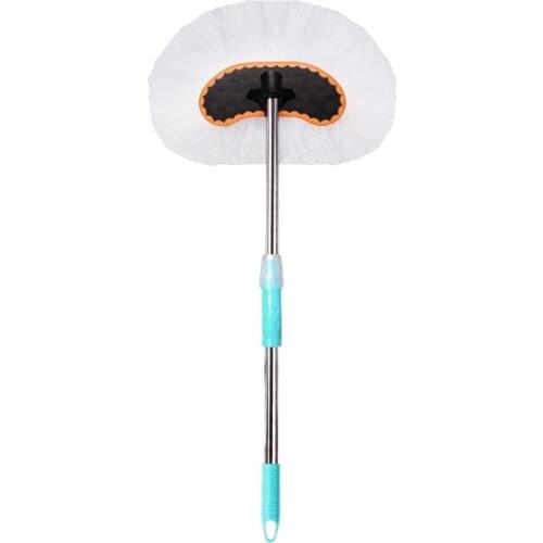 Telescoping Mop Ergonomic Wear Resistant Stainless Steel Adjustable Car Wash Brush Wiping Tool for Auto