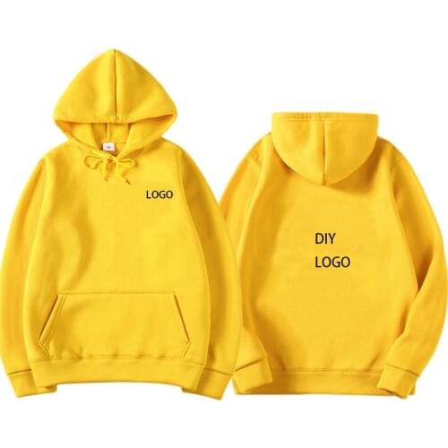 Customized logo Print Hoodies wholesale Sweatshirts comfortable cotton hoodies Unisex DIY Logo Streetwear drop shipping clothing