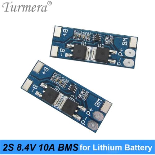Turmera 2S 8.4V 10A BMS Lithium Battery Protection Board for 7.4V 8.4V Speaker Battery and Electric Bicycle Light Headlamp Use A