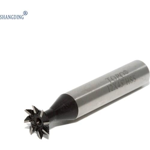 45 degrees Premium HSS End Mill Dovetail Milling Cutter, High Speed Steel 12 mm 14mm 16 mm 20mm 18mm