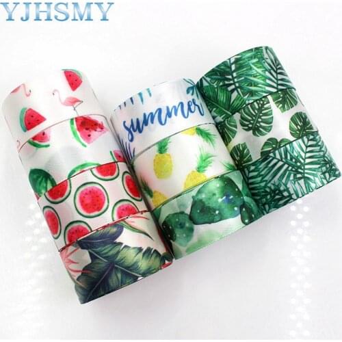 YJHAMY 179231 ,,Fruit Cartoon satin ribbons,25mm ,10 yards The tape for Sewing ,DIY Headdress Accessories Handmade material