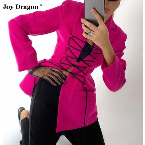 2021 New Fashion Womens Blazer Autumn and Winter Elegant Sexy Casual Midi Length Long Sleeve Jacket Coat Office Outerwear