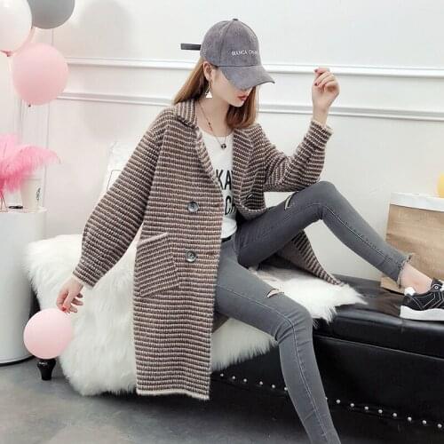 Winter Women Fashion Pocket Velvet Long Lapel Coat Womens Winter Lady Streetwear Casual Jacket Velvet Coats
