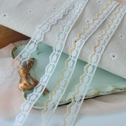 1Yards High Quality Embroidery Lace Fabric Ribbon Gold Silver Lace Sewing Accessories Lace Tulle Dress Mesh Guipure Crafts QW9