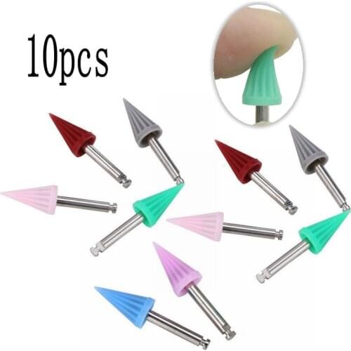 10pcs Dental Polishing Cup Brush Dentist Tool Rubber Silicone Tapered Prophy Polishing Cup Teeth Whitening Products