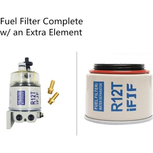 R12T Fuel/Water Separator Filter for Racor 140R 120AT S3240 NPT ZG1/4-19 Complete w/ an Extra Filter Element
