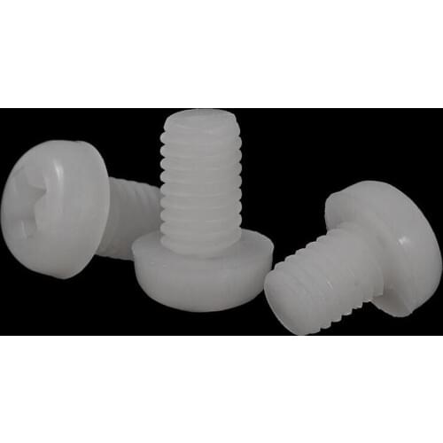 200pcs/lot M4*8 Nylon Phillips Pan Head Machine Screw Insulation Bolts Round Head Crossing Recessed Screws