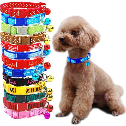 3 pieces/lot Dog Collar Pet Cat Collar Polka Dot with Bell Puppy Necklace for Cat Small Medium Dog Pet Supplies Pet Accessories