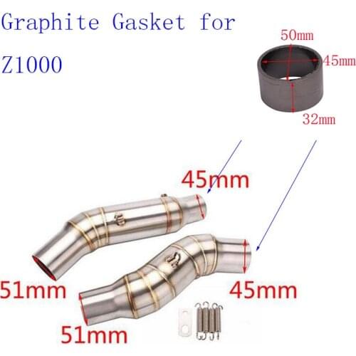 45*50*30mm Z1000 graphite gasket motorcycle exhaust graphite gasket to muffler silencer gasket seal ring Z1000 2010-2020 years