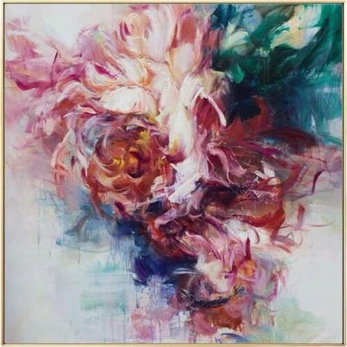 100% Handmade Extra Large Modern Wall Art Abstract Painting Colorful Flowers Painting Oil Painting Canvas Living Room Bedroom