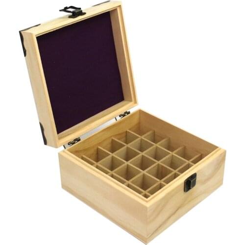 25 Grids Wooden Essential Oil Storage Box Aromatherapy Wood Boxes 5-15ml Essential Oil Bottle For Home Organizer Storage Case