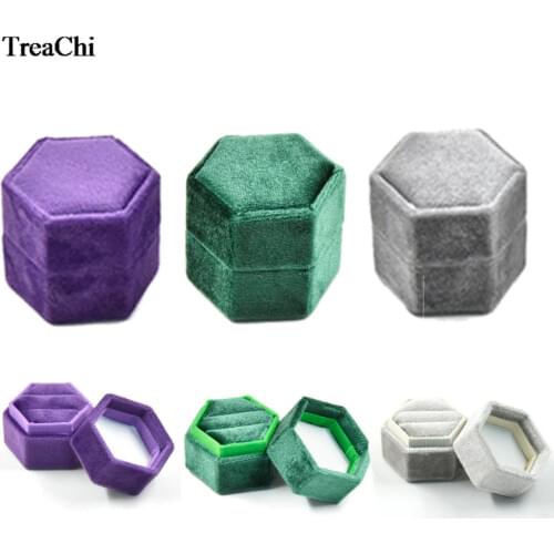High Quality Earrings Holder Velvet Couple Ring Box Ring Box Jewelry Container Double Rings Box Jewelry Packaging Box