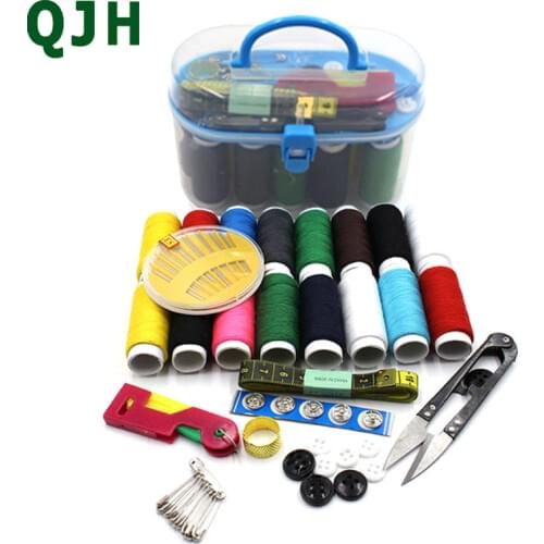 Exclusive Weaving Tools Portable Sewing Kits Plastic Scissors Tape Pins tool Set Threads Buttons Scissor Knitting Craft Case