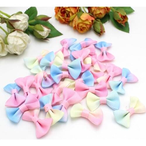 30Pcs 15*30cm Mini Satin Ribbon Bowknot Crafts Supplies Applique DIY Wedding Bow Tie Craft Scrapbooking Decoration