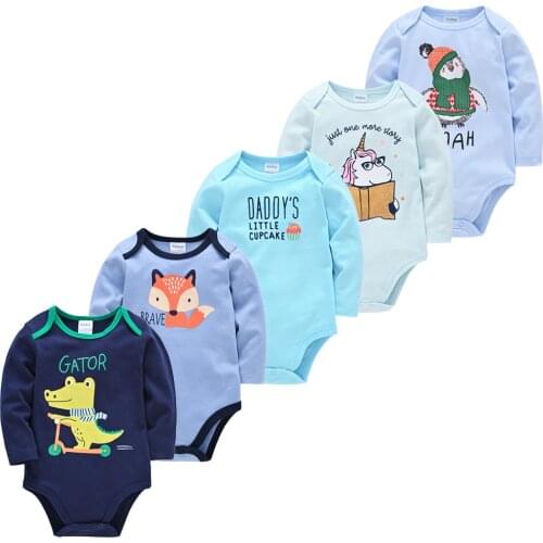 Honeyzone New Born Baby Bodysuits For Girl Boy Long Sleeve Clothing Baby Clothes Bodysuit For Newborns Knitted Cotton Pijamas