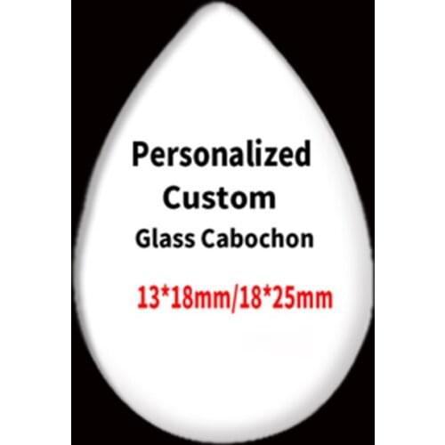 10pcs/lot Personalized Custom Water Drop Glass Cabochon Photo Picture Glass Dome Demo Flat Back DIY Jewelry Making Findings