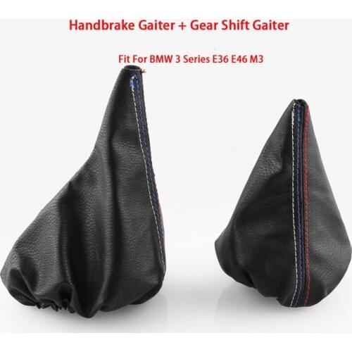 2 Pcs/Set Handbrake Gaiter Shift Boot Leather Boot For BMW 3 Series E36 E46 M3 interior accessories