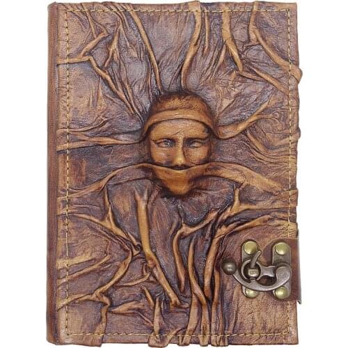 Notopelle 3 Size Leather Notebook-Silent Scream 17x23cm Size 384 striped antiqued page
