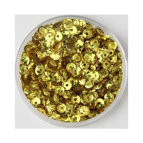 50g(10000pcs) 4mm Cup Loose Sequins Round Paillette Wedding Garment Accessory Sewing Craft Laser Gold Confetti