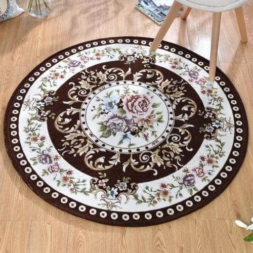 Round Jacquard Floral Carpet for Living Room Bedroom Flower Parlor Rugs High Quality Floor/Chair Mat Home Hotel Decorate Carpets