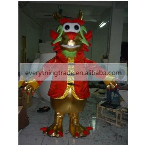 Hot selling Cute Adult cartoon lovely red big dragon mascot costume suit fancy dress party costumes adult size