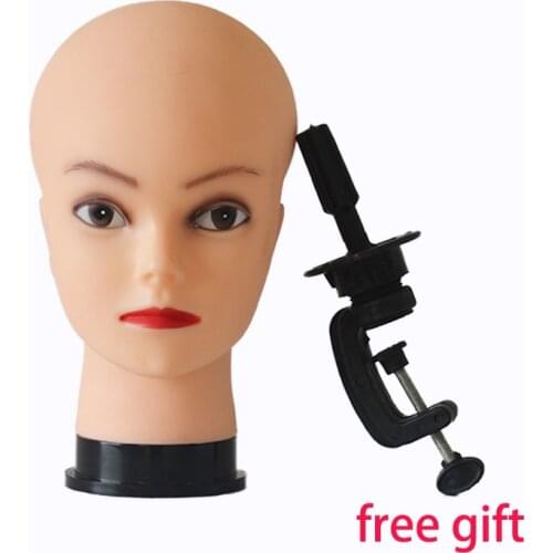 55cm Bald Mannequin Head With Clamp Cosmetology Manikin Head For Makeup Practice Female Maniqui Head For Wig Making Hat Display