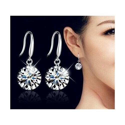 Fashion Jewelry Hot Fashion jewelry 925 silver Earrings Female Crystal from Austrian New woman name earrings Twins micro set
