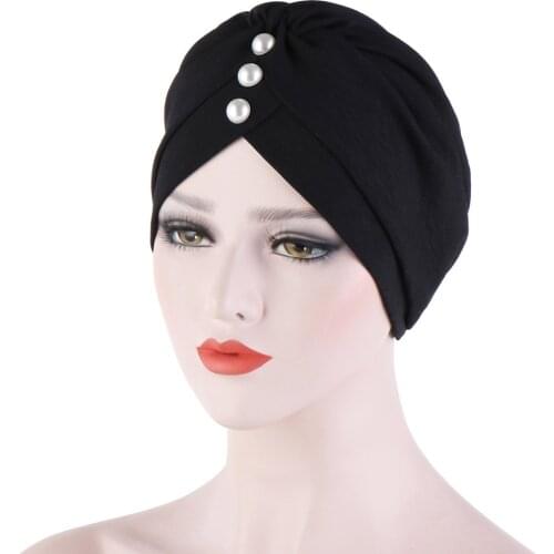 Muslim Women Hijab Solid Color Turban Beanie Bonnet Islamic Headwear Inidan Headscarf Wrap Hair Loss Covers Arab Chemo Cap Scarf