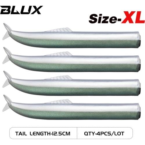 BLUX FLASH SAND EEL 10cm/12.5cm Soft Fishing Lure Tail Jig Head Minnow Artificial Bait Saltwater Sea Bass Swimbait Tackle Gear