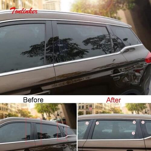 Tonlinker Exterior Car Windows Column beside Cover Sticker For Geely Atlas 2016-18 Car styling 10 pcs ABS Plastic Cover Stickers