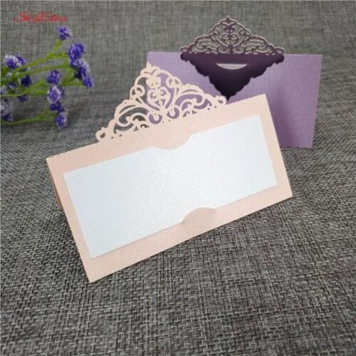 New 10Pcs Wedding Decorations Laser Cut Table Name Card 9x9cm Place Card Wedding Party Decoration Favor 6Z-SH873-10