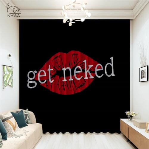 Nyaa Sexy Lips Red Window Treatments Curtains Valance Room Curtains Large Window Curtains Get Naked Curtain Micro Shading
