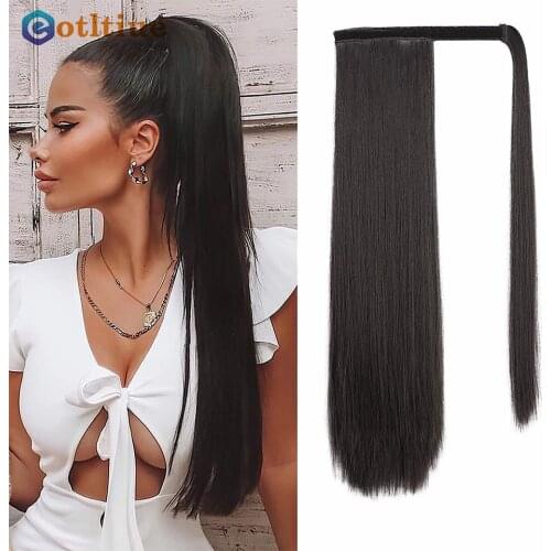 Wrap Around Long Straight Ponytail Human Hair Remy Hair Extensions Malaysia Hair Extensions Clip Ins Natural Color Hairpiece