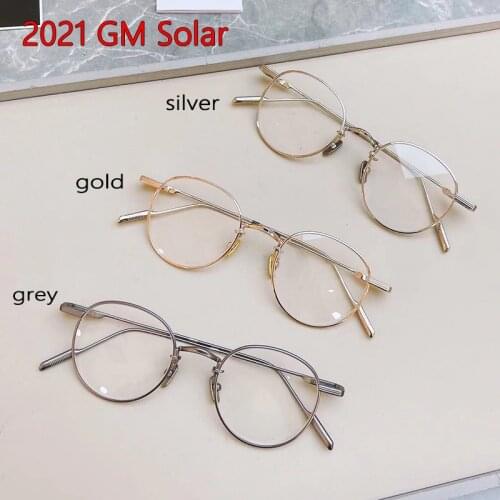 Korea Handmade GENTLE SOLAR Small Round Titanium Glasses Frame Men Women Eyeglasses Ant Blue light lens Myopia Reading Eyewear