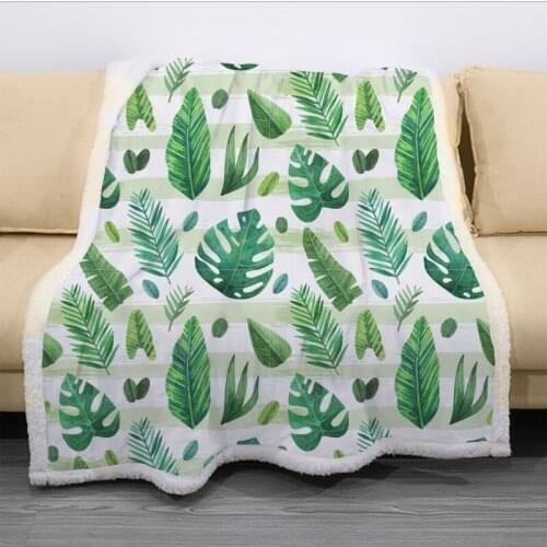 Tropical Leaves Scenery Birds Plush Blanket Throw for Sofa Bed Cover Single Twin Bedding Baby Boys Girls Children Gift